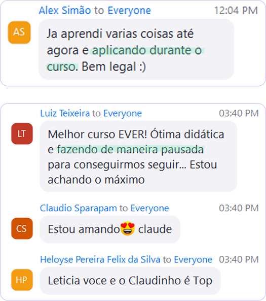 Depoimento de participante do Workshop IA para Análise de Dados 7