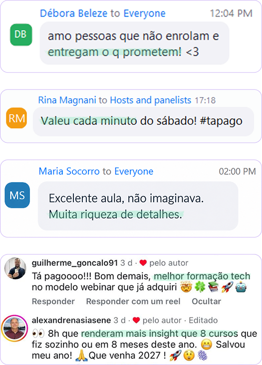 Depoimento de participante do Workshop IA para Análise de Dados 3