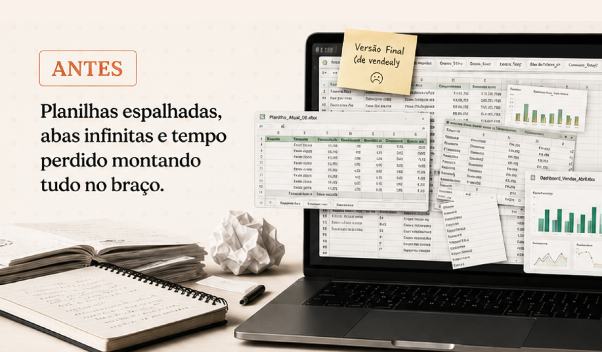 Antes: planilhas espalhadas